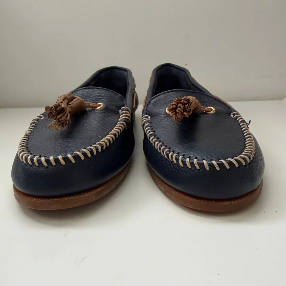 Sperry Top-Sider Sabrina Navy Women's Flats 8 M Navy Leather Flat Boat Shoes - Picture 3 of 10